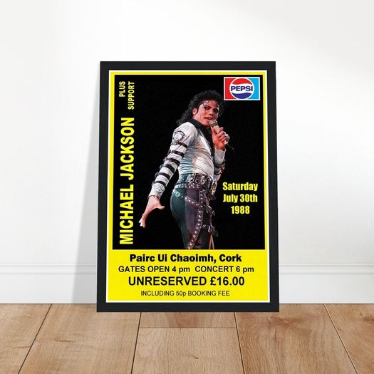 Michael Jackson Framed Poster Cork 1988