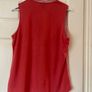 Ann Taylor Coral & White Sleeveless Tie-Neck Top - Size M Image 2