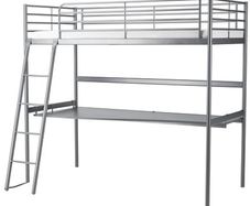 IKEA Svarta Steel - Bunk bed with desk