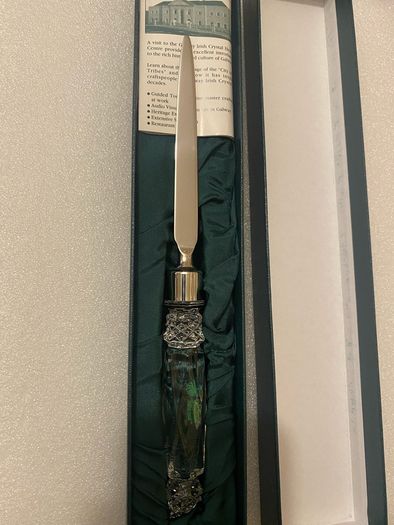 Brand-New Galway Irish Crystal Paper Opener 24% Lead Crystal