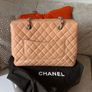 CHANEl Large City Shopping Tote Quilted Caviar Leather Beige Image 4