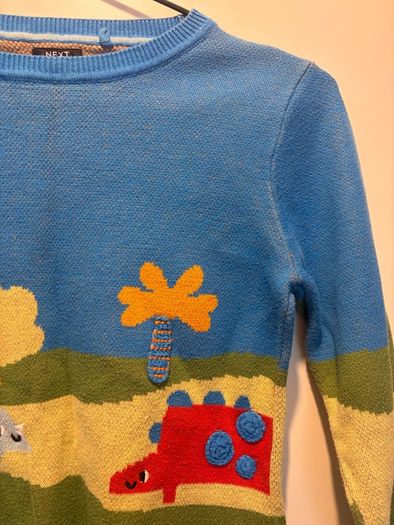Next Boys Blue Dinosaur Scene Knitted Jumper (Age 5-6 Years)D