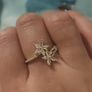 Flower Crystal Gold Tone Ring Image 3