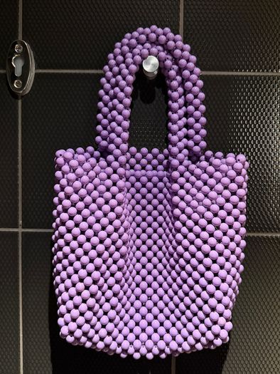 Purple Acrylic Beaded Tote Bag!