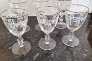 Set of six vintage wine glasses