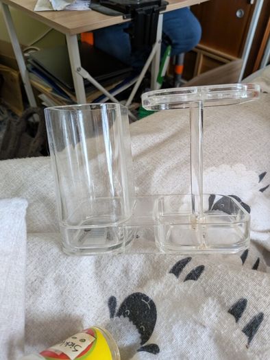 toothbrush and toothpaste holder