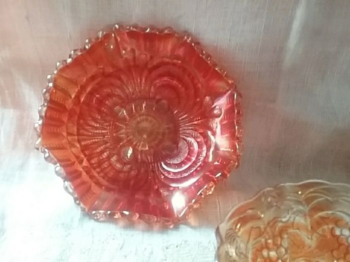 Three Pieces  Carnival Glass Dishes