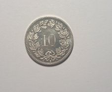 Switzerland 10 rappen coin