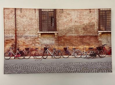 Wall art print canvas modern poster painting wooden frame vintage bicycle cycling riders