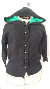Roxy Life Black  Cotton Hoodie/Cardigan Size Small