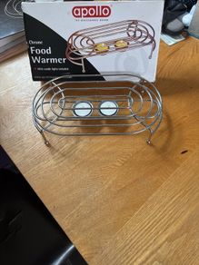 Chrome Food warmer with candles