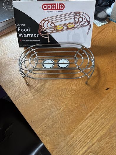 Chrome Food warmer with candles