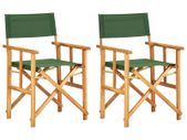 Director's Chairs 2 pcs Solid Acacia Wood Green