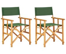 Director's Chairs 2 pcs Solid Acacia Wood Green