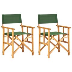 Director's Chairs 2 pcs Solid Acacia Wood Green
