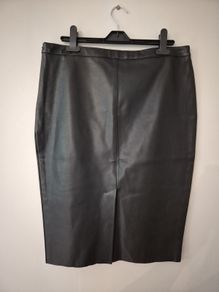 Primark Black Pleather Pencil Skirt XL