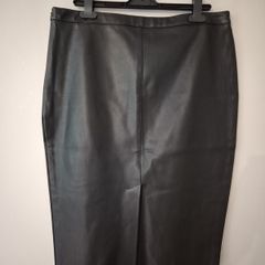 Primark Black Pleather Pencil Skirt XL