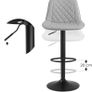 _Set of 2 Bar Chairs, High Stools, Kitchen Seat, Adjustable Height, with Backrest and Padded Seat, Metal Footrest, PU Padded Surface, Load 120 kg, Gray Image 6