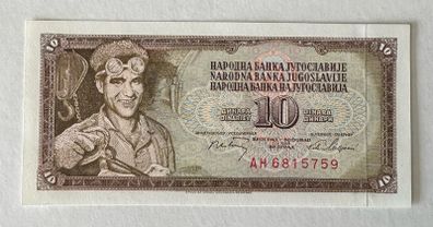 Yugoslavia 10 Dinars 1968 Banknote