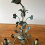 Pair of Brass Floral Light Fittings Image 2