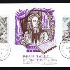 1967 Ireland Tercentenary of the Birth of Dean Jonathon Swift Commemorative Stamps Illustrated First Day Card