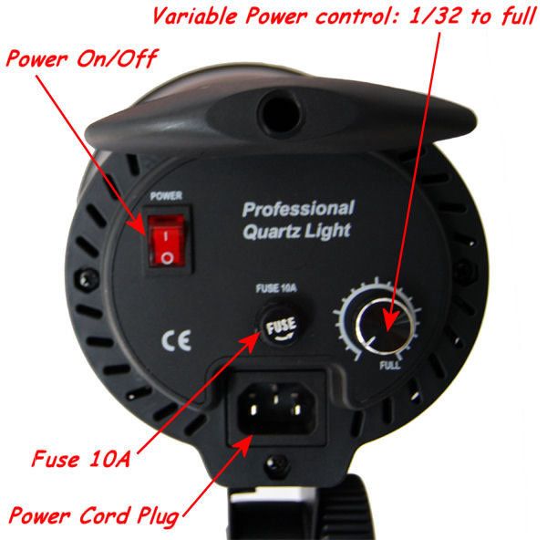 1000W Quartz Halogen Light Photography Studio Video