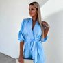 White blue sky short jumpsuit Image 6