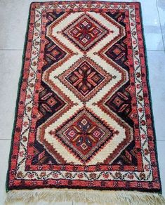 Pretty Persian Hamadan Chenar Hand knotted Wool Rug Carpet