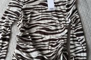 BNWT F&amp;F Animal Print Ruched Top Size 6