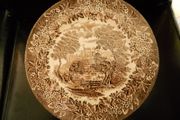Antique " Iron Stone"Plate with Castle/Country Scene Pic(1800's) Measures9.5"