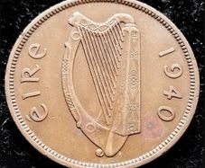 [#12] - Ireland 1940 | Irish 1d | Irish One Penny | Hen and Chicks | KM.11