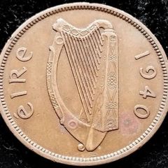 [#12] - Ireland 1940 | Irish 1d | Irish One Penny | Hen and Chicks | KM.11