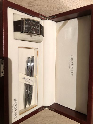 Jos Von Arx Gents Watch and Silver Plated Pen Set