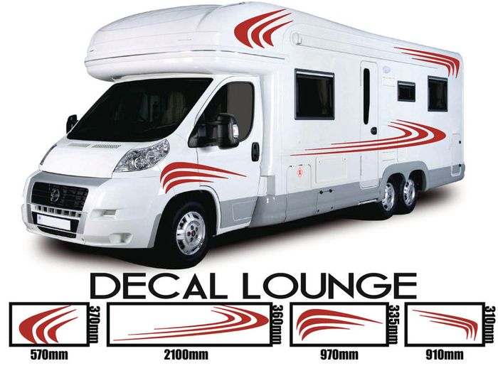 Vinyl Graphics Stickers Decals Set Camper Van Rv