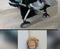 Double stroller with Generation doll
