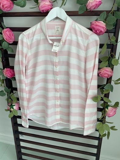 shirt bnwt Gap 100% cotton pink & white striped shirt size medium