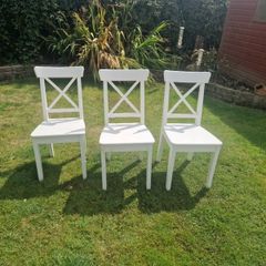 Ikea ingolf kitchen chairs x 3 white
