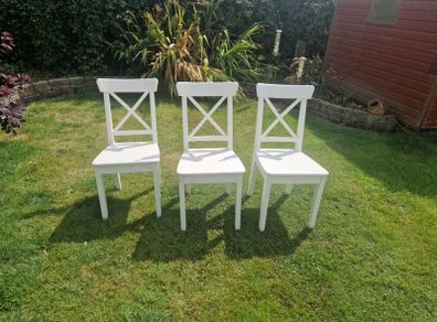Ikea ingolf kitchen chairs x 3 white
