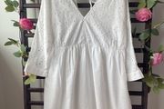 dress Zara white Broderie anglaise dress size large