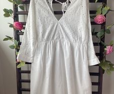 dress Zara white Broderie anglaise dress size large