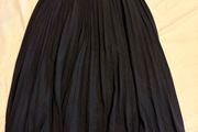 Black Pleated Midi Skirt