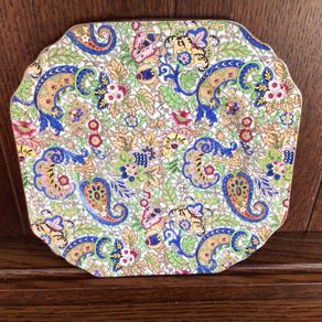 Art Deco Paisley Floral Square Cake Plate By Wintertons