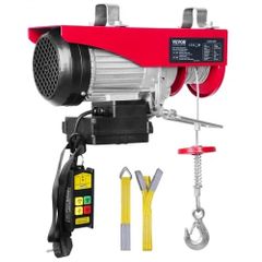 Electric Hoist, 399.2 kg Lifting Capacity, 850W 220V Electric Steel Wire Winch with Wireless Remote Control, 1219 cm Single Cable