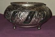 Antique Silver and Glass Footed Bowl