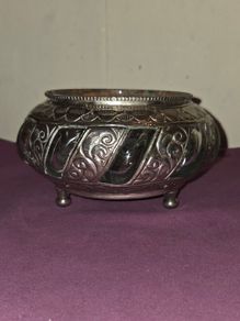 Antique Silver and Glass Footed Bowl