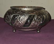 Antique Silver and Glass Footed Bowl