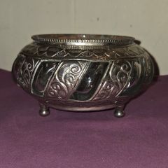 Antique Silver and Glass Footed Bowl
