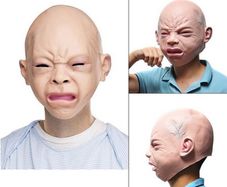 Halloween Ugly Masquerade Stage Prank Prop Cry Baby Rubber Full Head Face Mask
