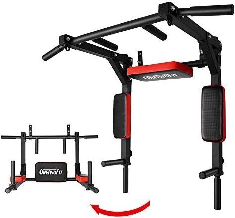 Multifunctional Wall Mounted Pull Up Bar/Chin Up bar, Dip Station for Indoor Home Gym Workout, Power Tower Set Training Equipment Fitness Dip Stand Supports to 440 Lbs