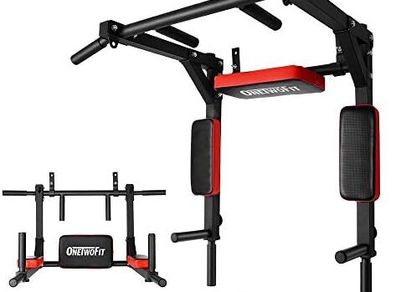 Multifunctional Wall Mounted Pull Up Bar/Chin Up bar, Dip Station for Indoor Home Gym Workout, Power Tower Set Training Equipment Fitness Dip Stand Supports to 440 Lbs